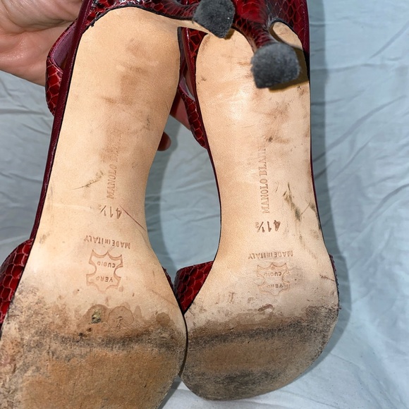 Red Snakeskin Manolo Blahnik - Picture 5 of 6